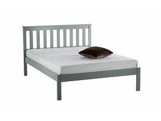 4ft6 Double Denby Grey Wood Painted Shaker Style Bed Frame